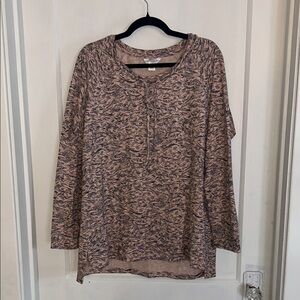 Christopher & Banks Pink and Black Patterned Hoodie